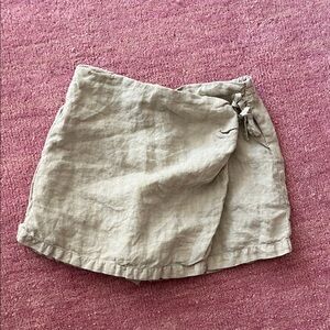 Zara girls 100% linen skirt skort shorts